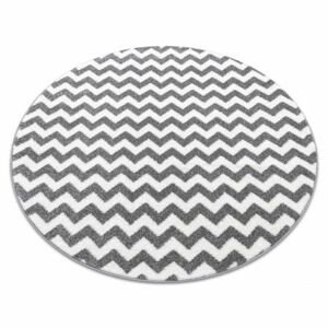 Kulatý koberec SKETCH - F561 Cik cak, šedo bílá (Velikost: kruh 100 cm)