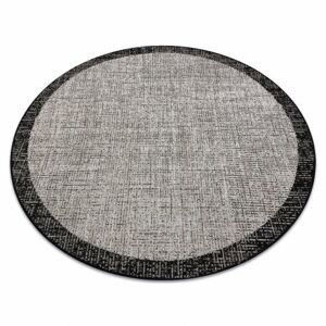 Kulatý koberec SIZAL FLOORLUX 20401 Rám stříbrný, černý (Velikost: kruh 120 cm)