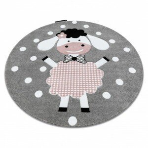Kulatý koberec PETIT DOLLY Ovečka, šedý (Velikost: kruh 120 cm)