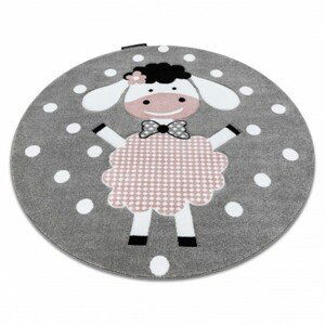 Kulatý koberec PETIT DOLLY Ovečka, šedý (Velikost: kruh 160 cm)