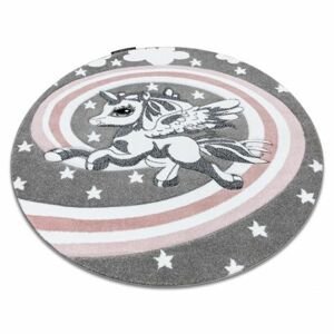 Kulatý koberec PETIT PONY Poník, šedý (Velikost: kruh 160 cm)