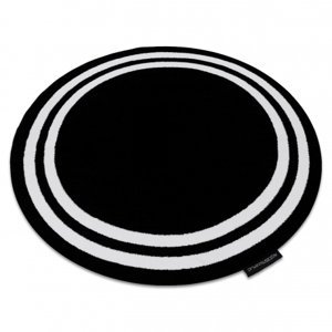 Kulatý koberec HAMPTON Rám, černý (Velikost: kruh 140 cm)