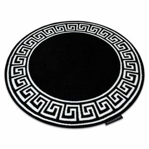 Kulatý koberec HAMPTON Grecos Řecký, černý  (Velikost: kruh 140 cm)