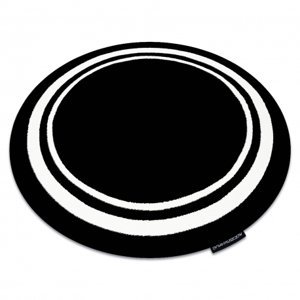 Kulatý koberec HAMPTON Border rám, černý (Velikost: kruh 120 cm)