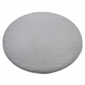 Kulatý koberec BUNNY stříbrný, imitace králíčí kožešiny (Velikost: kruh 80 cm)