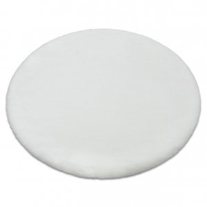 Kulatý koberec BUNNY bílá, imitace králíčí kožešiny (Velikost: kruh 80 cm)