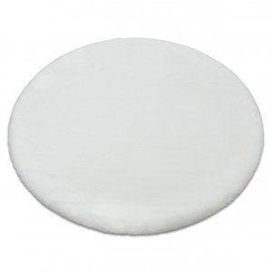 Kulatý koberec BUNNY bílá, imitace králíčí kožešiny (Velikost: kruh 100 cm)