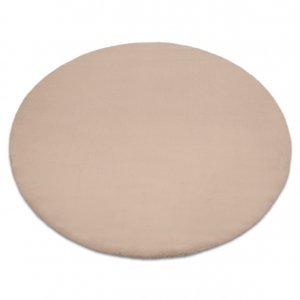 Kulatý koberec BUNNY taupe, béžový, imitace králíčí kožešiny (Velikost: kruh 100 cm)