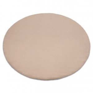 Kulatý koberec BUNNY taupe, béžový, imitace králíčí kožešiny (Velikost: kruh 120 cm)