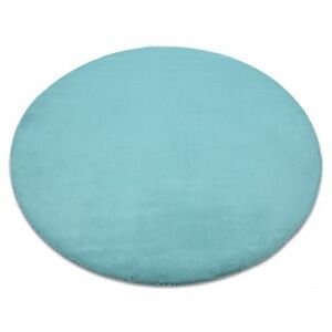 Kulatý koberec BUNNY aqua modrý, imitace králíčí kožešiny (Velikost: kruh 80 cm)