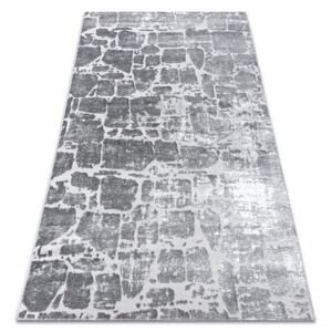 Moderní MEFE koberec  6184 Dlažba cihlový - Strukturální, dvě úrovně rouna tmavošedý (Velikost: 80x150 cm)