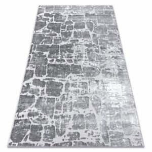 Moderní MEFE koberec  6184 Dlažba cihlový - Strukturální, dvě úrovně rouna tmavošedý (Velikost: 280x370 cm)