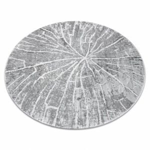 Moderní MEFE koberec kulatý 2784 Pařez stromu - Strukturální, dvě úrovně rouna šedá (Velikost: kruh 200 cm)