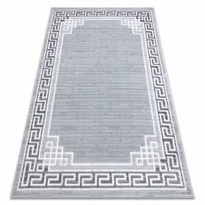 Moderní MEFE koberec  9096 vzor rámu, řecký klíč - Strukturální, dvě úrovně rouna šedá (Velikost: 160x220 cm)