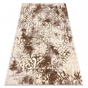 Moderní MEFE koberec 8724 Ornament vintage - Strukturální, dvě úrovně rouna béžový / zlato (Velikost: 120x170 cm)