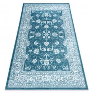 Moderní MEFE koberec 2312 Ornament - Strukturální, dvě úrovně rouna krém / modrý (Velikost: 120x170 cm)