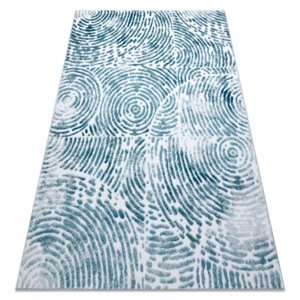 Moderní MEFE koberec 8725 vzor otisk prstu - Strukturální, dvě úrovně rouna krém / modrý (Velikost: 180x270 cm)