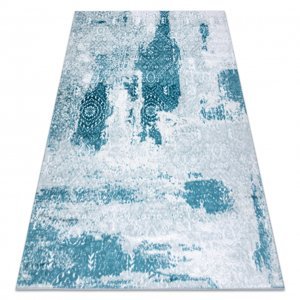Moderní MEFE koberec 8731 Růžice vintage - Strukturální, dvě úrovně rouna krém / modrý (Velikost: 160x220 cm)