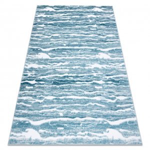 Moderní MEFE koberec 8761 Vlny - Strukturální, dvě úrovně rouna krém / modrý (Velikost: 160x220 cm)