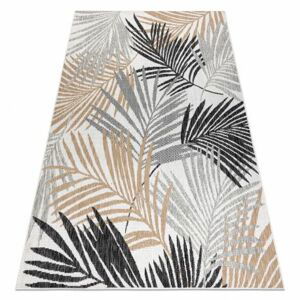 Koberec SISAL COOPER palmové listy, tropický 22258 ecru / černý (Velikost: 120x170 cm)