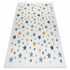Koberec SISAL COOPER Hvězdy 22260 ecru / tmavě modrá (Velikost: 140x190 cm)