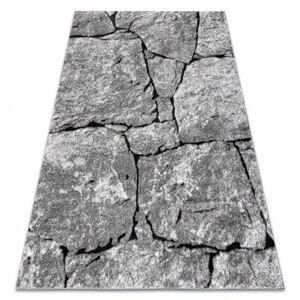 Moderní koberec COZY 8985 Brick Dlažba cihlový, kámen - Strukturální, dvě úrovně rouna šedá (Velikost: 80x150 cm)