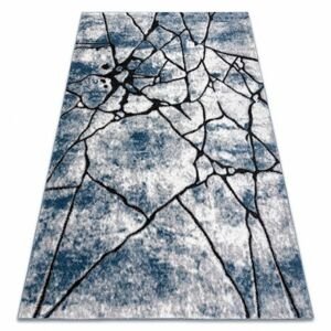 Moderní koberec COZY 8873 Cracks, Popraskaný beton-Strukturální, dvě úrovně rouna, modrý (Velikost: 80x150 cm)