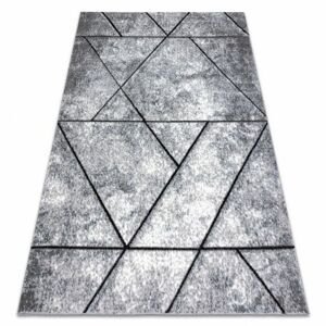 Moderní koberec COZY 8872 Wall, geometrický, trojúhelníky - Strukturální, dvě úrovně rouna šedá / modrý (Velikost: 180x270 cm)