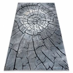 Moderní koberec COZY 8875 Wood, kmen stromu - Strukturální, dvě úrovně rouna šedá / modrý (Velikost: 80x150 cm)