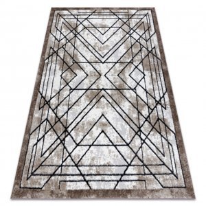 Moderní koberec COZY Tico, geometrický - Strukturální, dvě úrovně rouna, hnědý (Velikost: 180x270 cm)