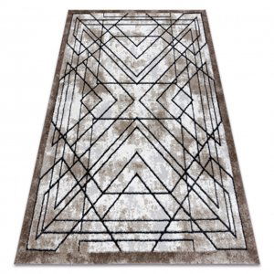 Moderní koberec COZY Tico, geometrický - Strukturální, dvě úrovně rouna, hnědý (Velikost: 240x330 cm)