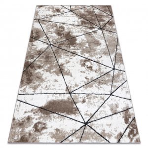 Moderní koberec COZY Polygons, geometrický, trojúhelníky - Strukturální, dvě úrovně rouna, hnědý (Velikost: 120x170 cm)