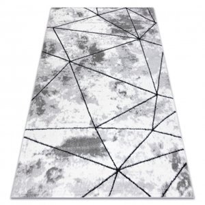 Moderní koberec COZY Polygons, geometrický, trojúhelníky - Strukturální, dvě úrovně rouna, šedá (Velikost: 80x150 cm)