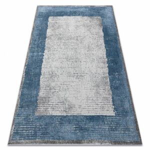 Moderní koberec NOBLE 9730 68 vzor rámu vintage - Strukturální, dvě úrovně rouna, krémovo modrý (Velikost: 80x150 cm)