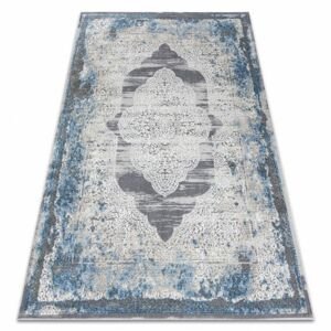 Moderní koberec NOBLE 9479 63 ornament vintage - Strukturální, dvě úrovně rouna, krémovo modrý (Velikost: 120x170 cm)