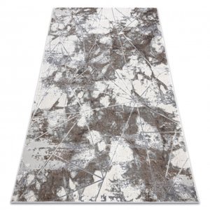 Moderní koberec NOBLE 1515 64 Mramor, geometrický - Strukturální, dvě úrovně rouna, krémovo šedá (Velikost: 80x150 cm)