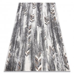 Moderní koberec NOBLE 9732 47 Rybí kost vintage - Strukturální, dvě úrovně rouna, šedá / béžový (Velikost: 80x150 cm)