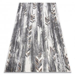 Moderní koberec NOBLE 9732 47 Rybí kost vintage - Strukturální, dvě úrovně rouna, šedá / béžový (Velikost: 140x190 cm)