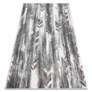Moderní koberec NOBLE 9732 47 Rybí kost vintage - Strukturální, dvě úrovně rouna, šedá / béžový (Velikost: 240x330 cm)