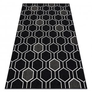 Koberec SPRING 20404993 Hexagon sisalový, smyčkový - černý (Velikost: 80x150 cm)