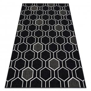 Koberec SPRING 20404993 Hexagon sisalový, smyčkový - černý (Velikost: 140x200 cm)
