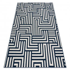 Koberec SPRING 20421994 labyrint sisalový, smyčkový - krém / modrý (Velikost: 80x150 cm)