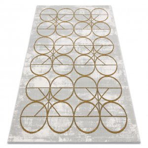 Koberec EMERALD výhradní 1010 glamour, stylový kruhy krém / zlato (Velikost: 80x150 cm)