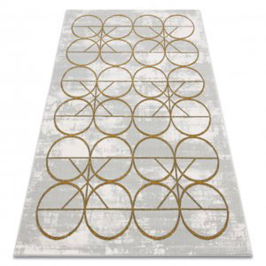 Koberec EMERALD výhradní 1010 glamour, stylový kruhy krém / zlato (Velikost: 160x220 cm)