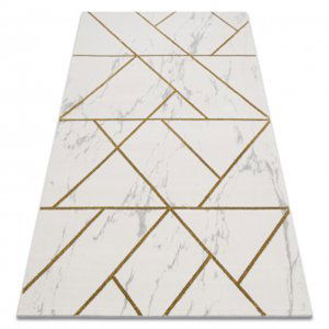 Koberec EMERALD výhradní 1012 glamour, stylový geometrický, mramor krém / zlato (Velikost: 200x290 cm)