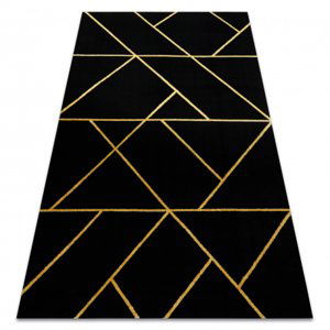 Koberec EMERALD výhradní 1012 glamour, stylový geometrický černý / zlato (Velikost: 80x150 cm)