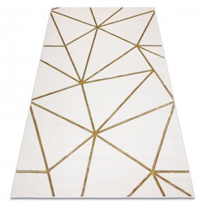 Koberec EMERALD výhradní 1013 glamour, stylový geometrický krém / zlato (Velikost: 80x150 cm)