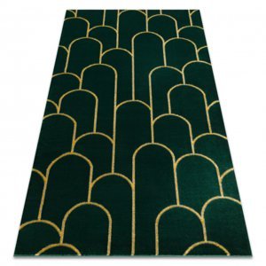 Koberec EMERALD výhradní 1021 glamour, stylový art deco, lahvově zelená / zlato (Velikost: 160x220 cm)