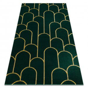 Koberec EMERALD výhradní 1021 glamour, stylový art deco, lahvově zelená / zlato (Velikost: 200x290 cm)