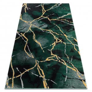 Koberec EMERALD výhradní 1018 glamour, stylový mramor lahvově zelená / zlato (Velikost: 80x150 cm)